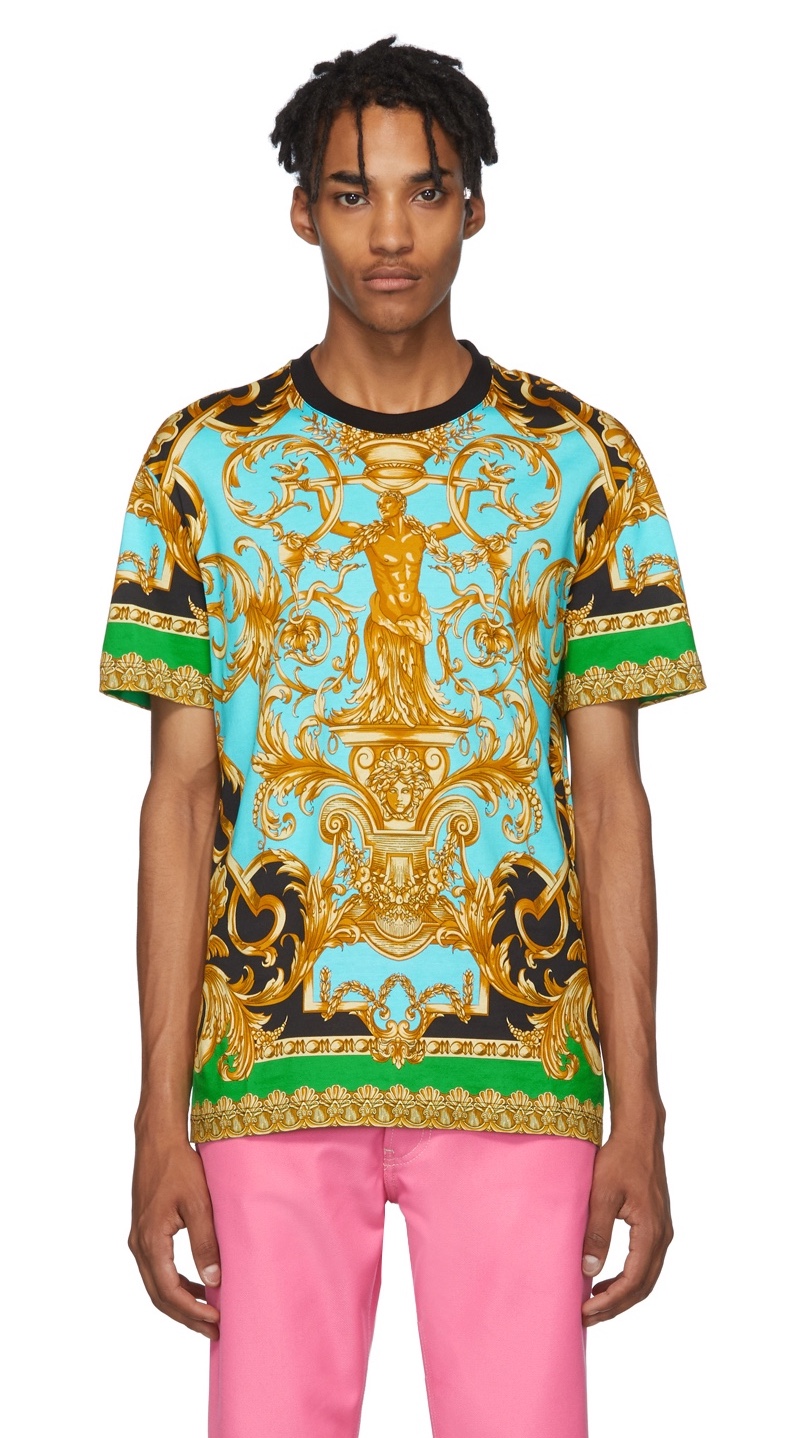 Versace Blue Barocco Homme T-Shirt