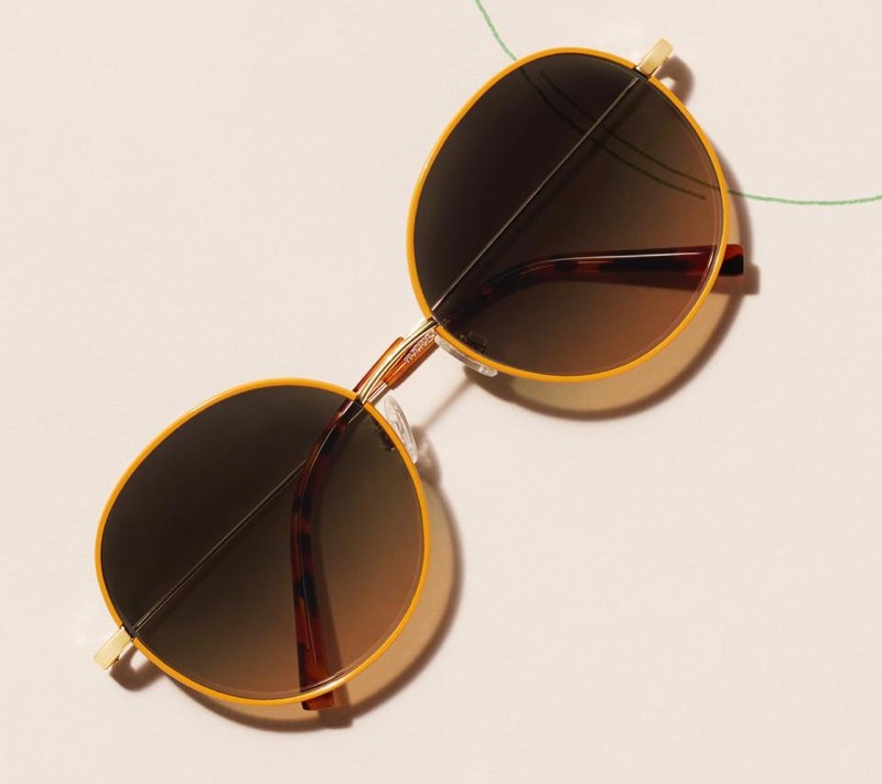 Warby Parker Nellie sunglasses in Marigold with Polished Gold