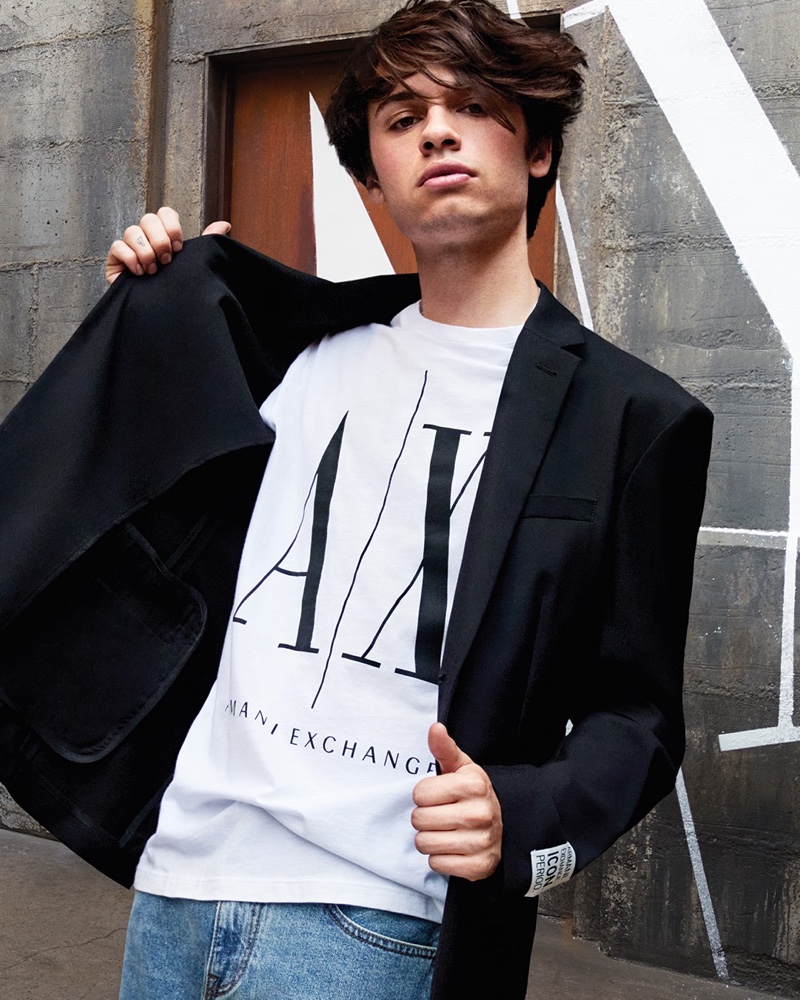 Dylan Jagger Lee fronts Armani Exchange's spring-summer 2020 campaign.