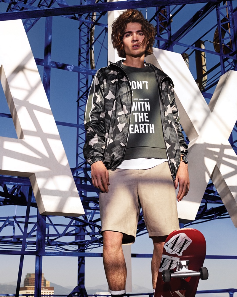 Will Peltz stars in Armani Exchange's spring-summer 2020 campaign.