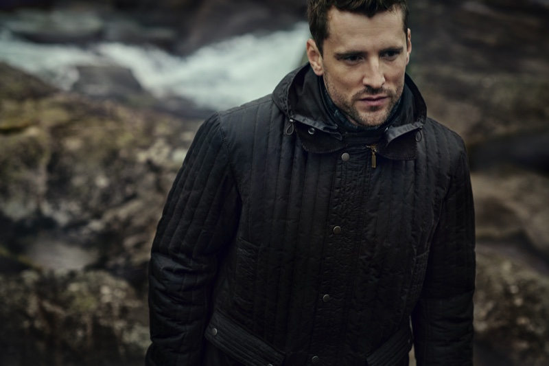 Reuniting with Barbour, George Barnett wears the brand's Gold Standard Supa Convertible Wax jacket. » George Barnett Sports Barbour Gold Standard Fall '20 Collection Reuniting with Barbour, George Barnett wears the brand's Gold Standard Supa Convertible Wax jacket.