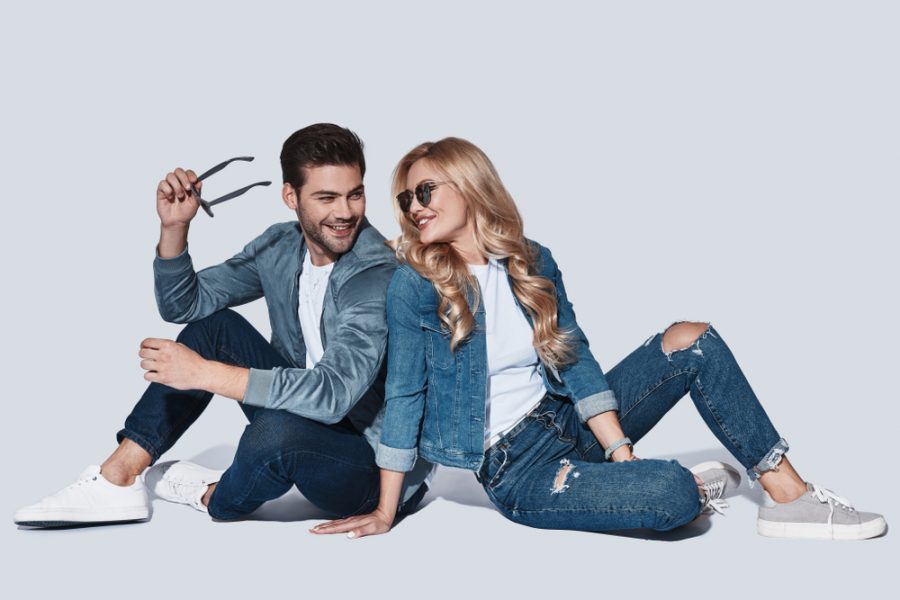 Couple in Denim Fashions