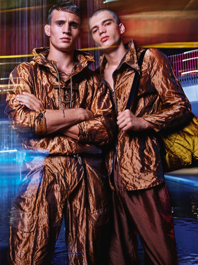 Julian Schneyder and Dalibor Urosevic front Emporio Armani's spring-summer 2020 campaign.