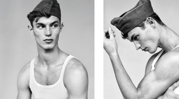 Kit Butler Hits the Studio in Military-Inspired Looks for Risbel Kit Butler Hits the Studio in Military-Inspired Looks for Risbel
