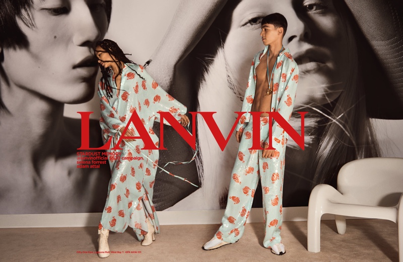 Selena Forrest and Adam Attal appear in Lanvin's spring-summer 2020 men's campaign.