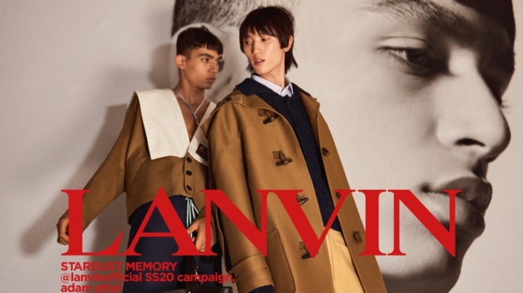 Models Adam Attal and Meng Yu Qi star in Lanvin's spring-summer 2020 men's campaign.