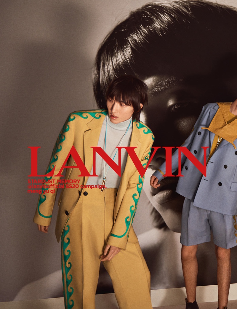 Meng Yu Qi fronts Lanvin's spring-summer 2020 men's campaign.