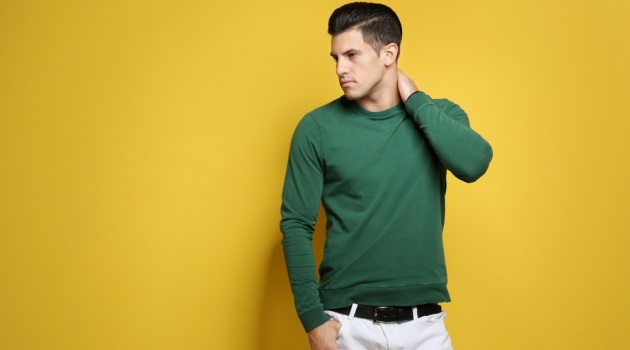 Why You Should Have Sweatshirts in Your Wardrobe Male Model Green Sweatshirt