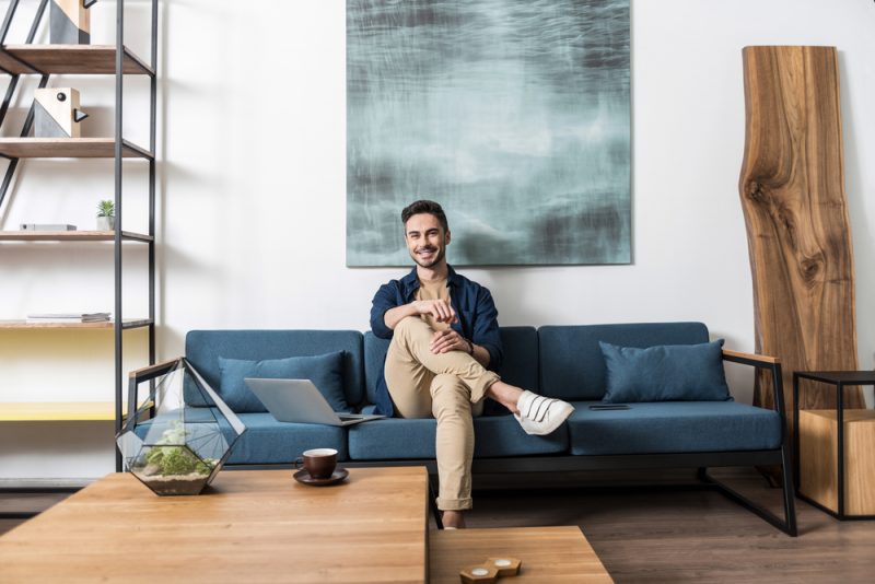 Man in Stylish Living Room