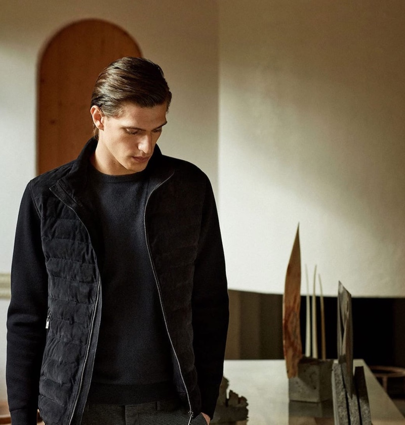 Edoardo Sebastianelli connects with Massimo Dutti for its latest men's outing.