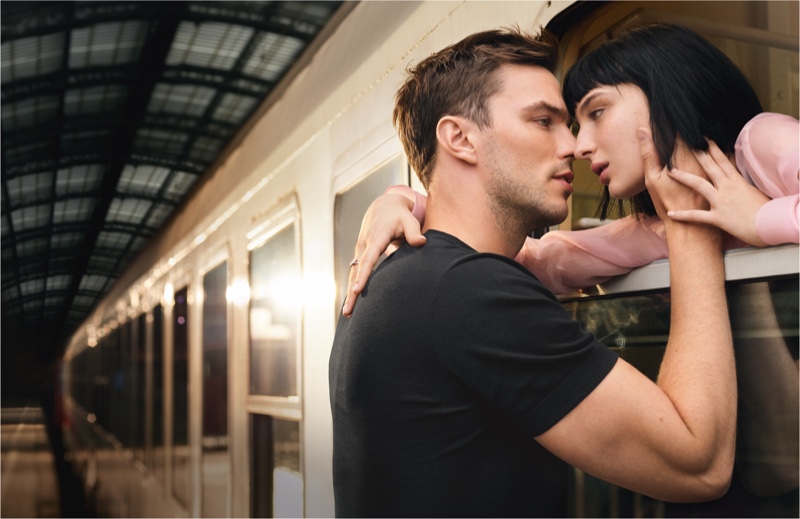 Actors Nicholas Hoult and Alice Pagani front the campaign for Emporio Armani fragrances Strong With You Freeze for him and In Love With You Freeze for her.