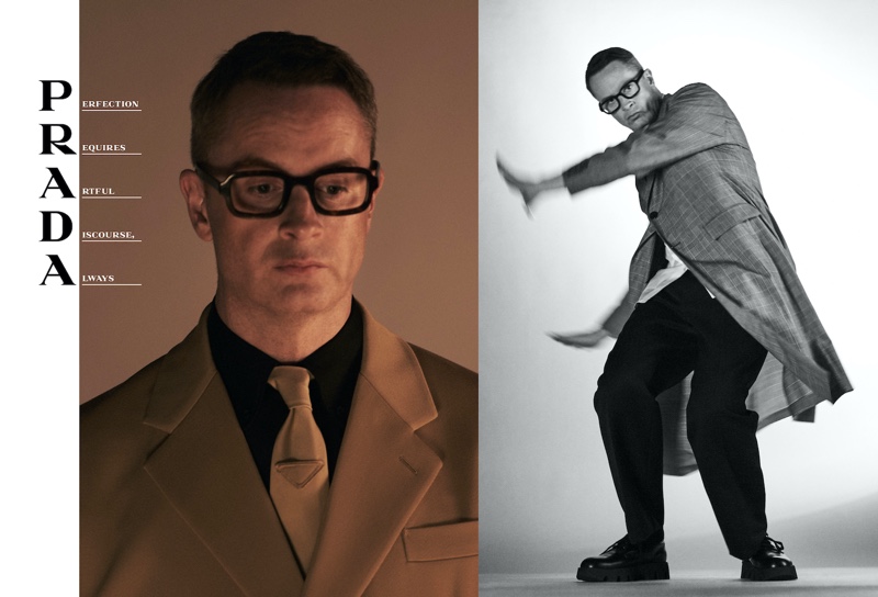 Nicolas Winding Refn appears in Prada's spring-summer 2020 men's campaign.