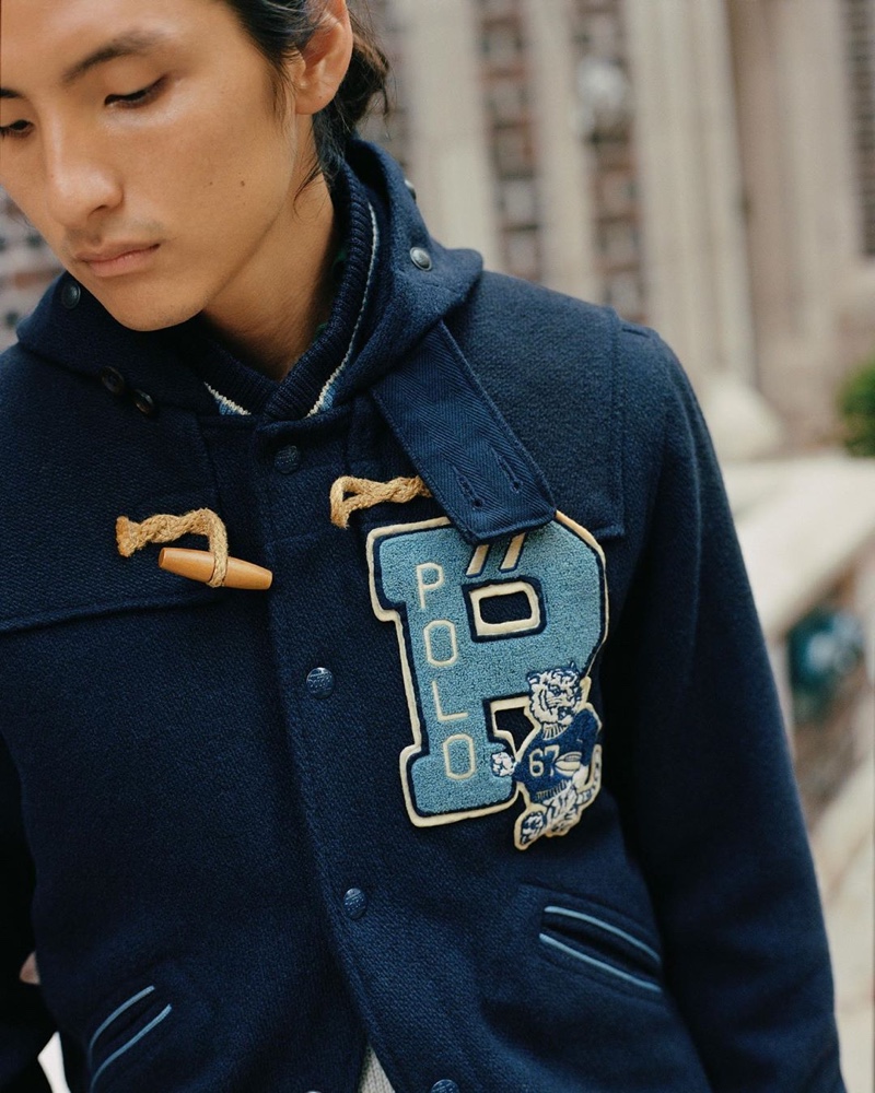 Masamichi Nyunoya wears a jacket from POLO Ralph Lauren's spring-summer 2020 collection.