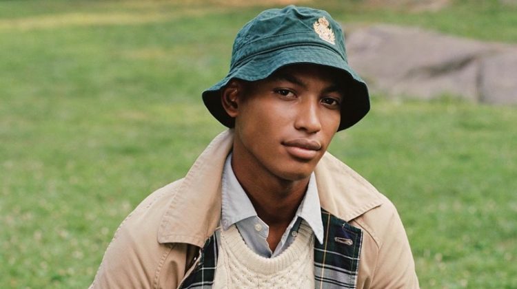 Model Timothy Lewis inspires in a preppy look from POLO Ralph Lauren's spring-summer 2020 collection.
