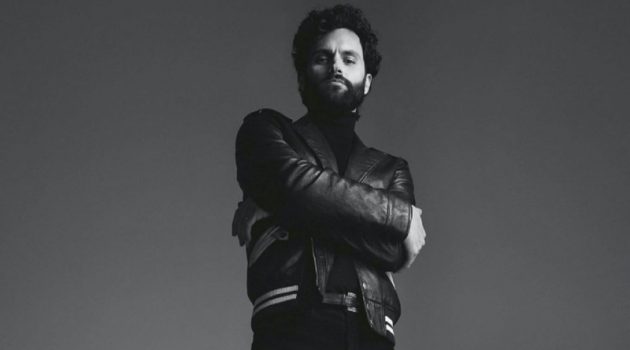 Penn Badgley Embraces Dark Style for Elle Turkey Cover Shoot Front and center, Penn Badgley sports fashions from Saint Laurent and Bottega Veneta.
