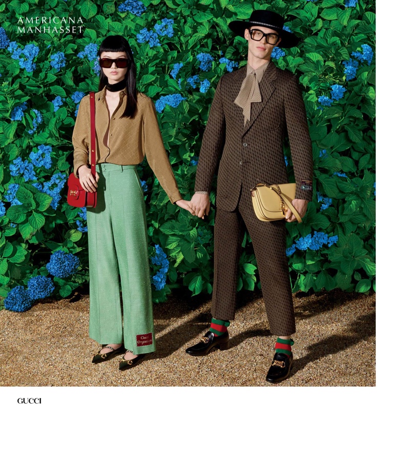 He Cong and Kit Butler stand out in Gucci spring looks.