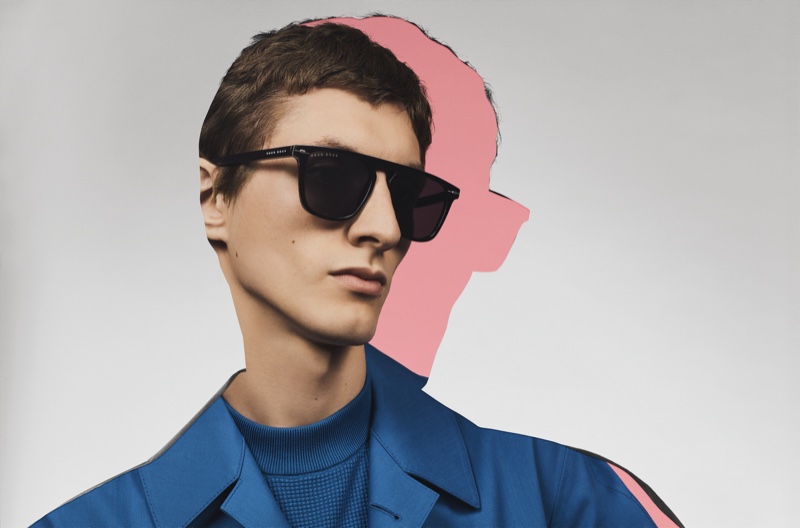 Model Henry Kitcher sports cool shades for BOSS' spring-summer 2020 campaign.