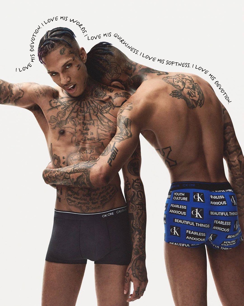 Music artist Priddy The Opp strips down to his underwear for CK One's spring-summer 2020 campaign.