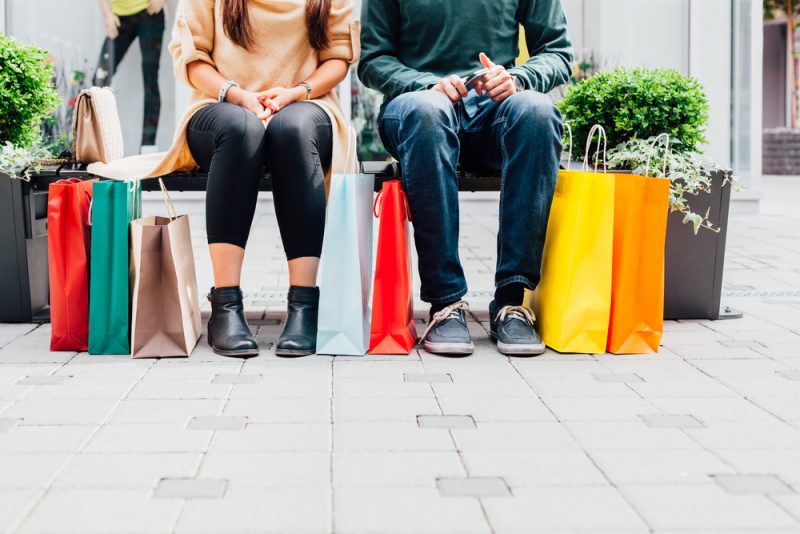 Couple with Shopping Bags