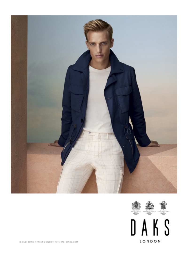 Front and center, Victor Nylander stars in Daks' spring-summer 2020 campaign.