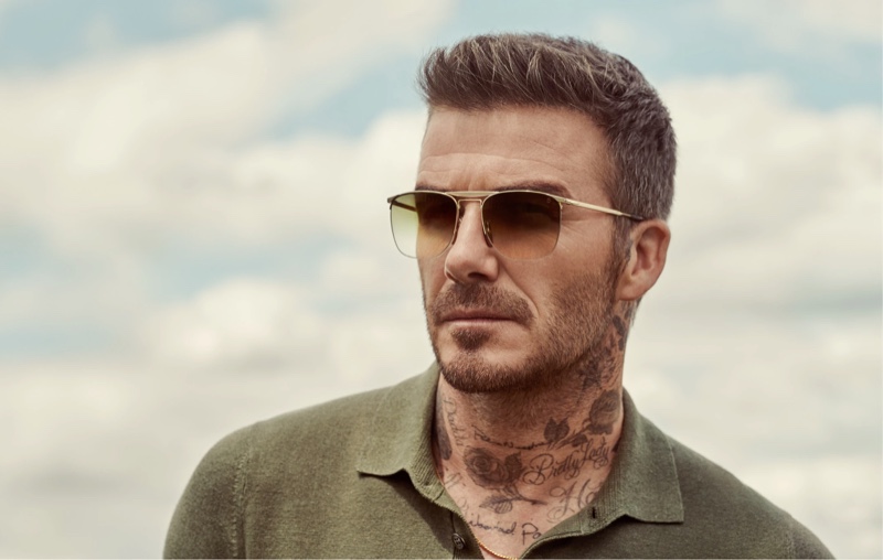 David Beckham rocks sunglasses from DB Eyewear.