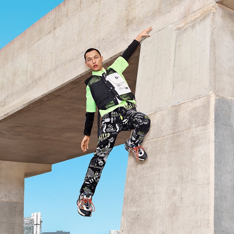 HuanXin He fronts Diesel's spring-summer 2020 campaign.