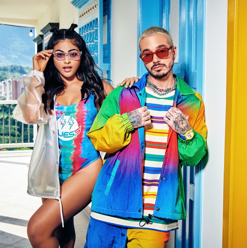 Tatiana Gerusova photographs Sara Orrego and J Balvin for GUESS' spring-summer 2020 campaign.