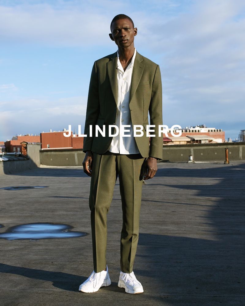 Front and center, Fernando Cabral appears in J.Lindeberg's spring-summer 2020 campaign.