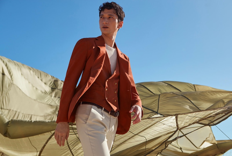 On the move, Hideki Asahina appears in L.B.M. 1911's spring-summer 2020 campaign.