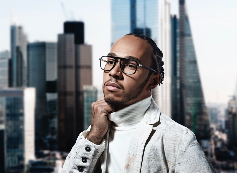 Rankin photographs Lewis Hamilton for the racing driver's Police eyewear campaign.