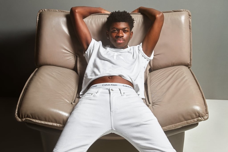 A fresh vision in white denim, Lil Nas X stars in Calvin Klein's spring-summer 2020 campaign. » Justin Bieber! Lil Nas X! Maluma! Lay Zhang! Calvin Klein Spring '20 Campaign A fresh vision in white denim, Lil Nas X stars in Calvin Klein's spring-summer 2020 campaign.