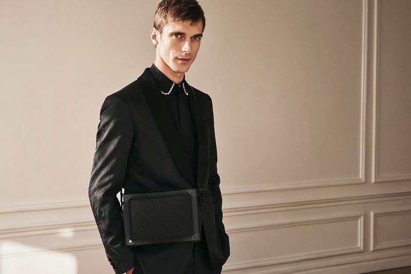 Clément Chabernaud poses with Louis Vuitton's soft trunk.