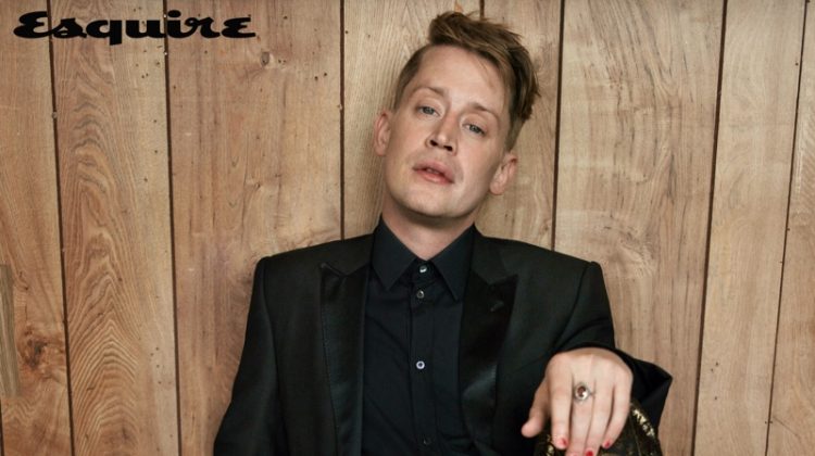 Dressed to impress, Macaulay Culkin sports a Dolce & Gabbana look with Saint Laurent shoes for Esquire.