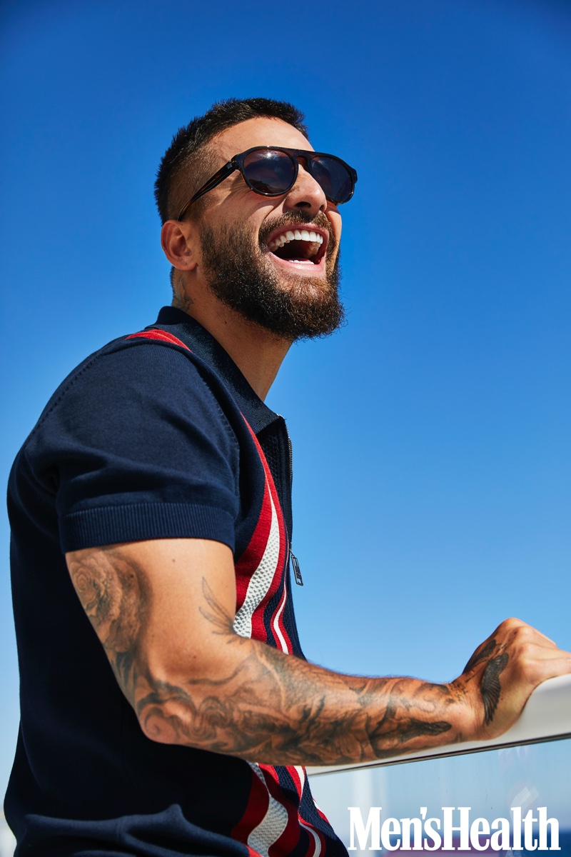 Connecting with Men's Health, Maluma wears a Ben Sherman knit polo with Starck Eyes sunglasses. » Maluma Relaxes Poolside with Men's Health, Talks 'Marry Me' Connecting with Men's Health, Maluma wears a Ben Sherman knit polo with Starck Eyes sunglasses.