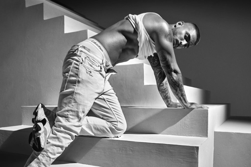 Calvin Klein's spring-summer 2020 campaign steams up with a shirtless picture of Maluma in white denim.