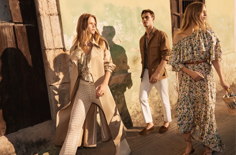 Anna Ewers, Kit Butler, and Rebecca Leigh Longendyke star in Mango's spring-summer 2020 campaign.