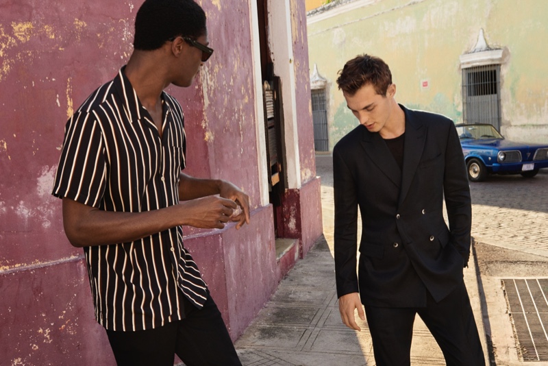 Hamid Onifade and Kit Butler front Mango's spring-summer 2020 campaign.
