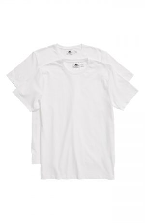 Men's Topman 2-Pack Classic Fit Crewneck T-Shirts, Size Small - White Men's Topman 2-Pack Classic Fit Crewneck T-Shirts, Size Small - White
