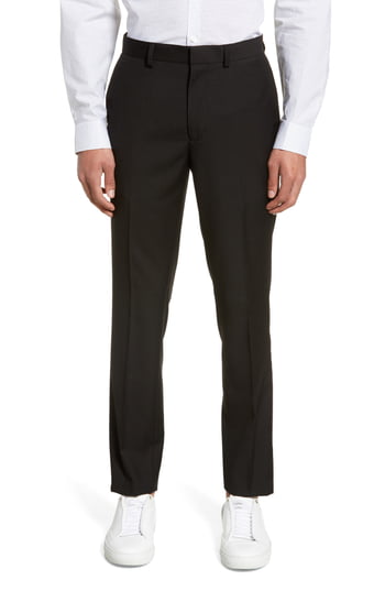 black skinny dress pants men