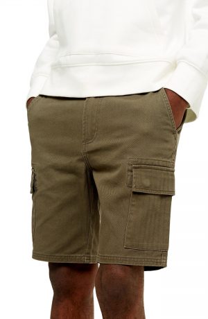 Men's Topman Classic Cargo Shorts, Size 28 - Green Men's Topman Classic Cargo Shorts, Size 28 - Green