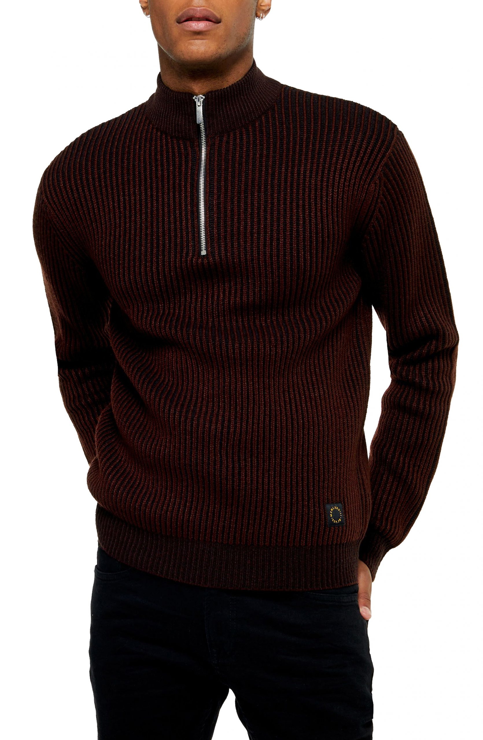 burgundy mock turtleneck