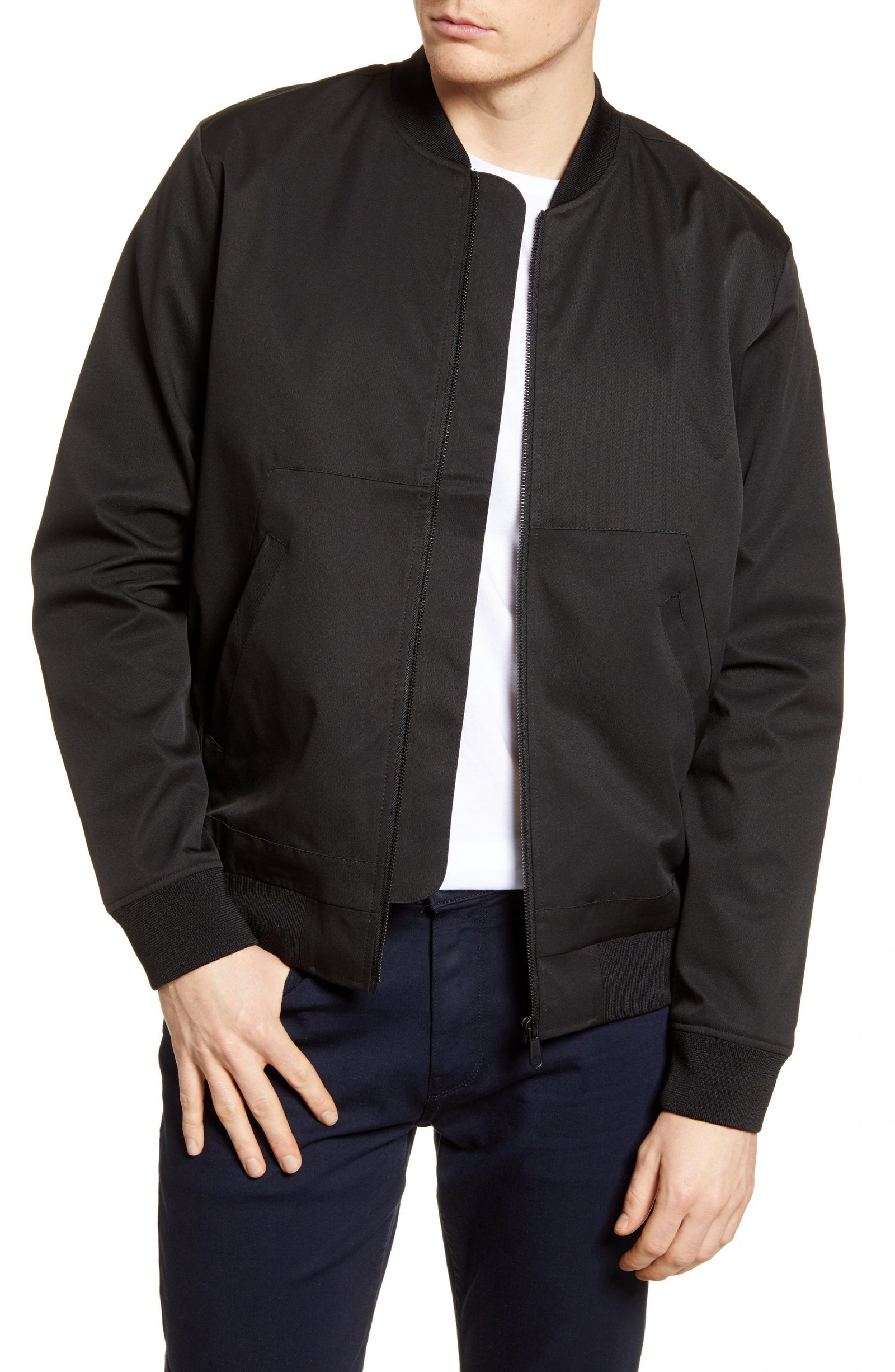 Men’s Topman Icon Classic Bomber Jacket, Size Large - Black | The ...