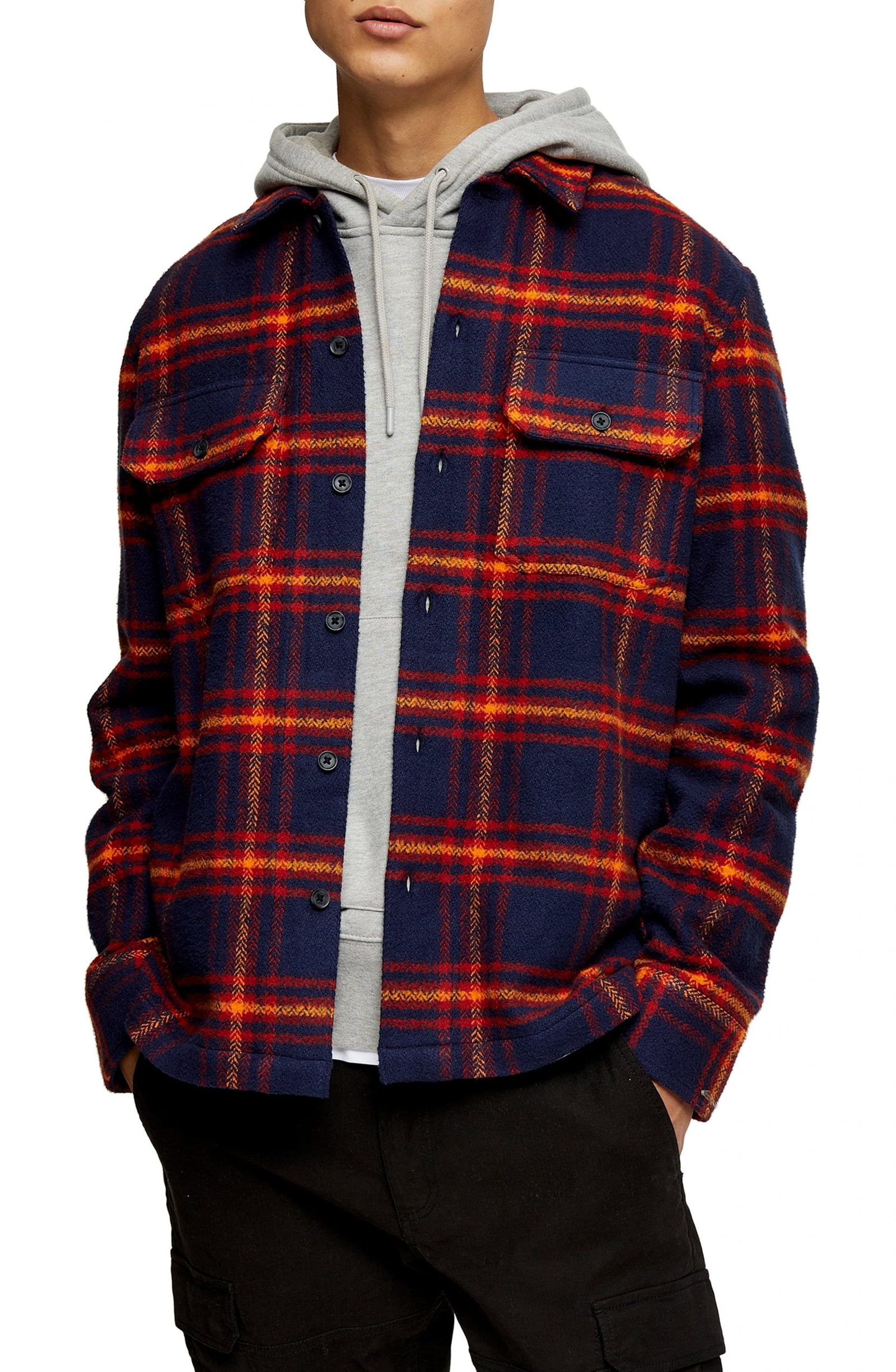 plaid shirt jacket for men