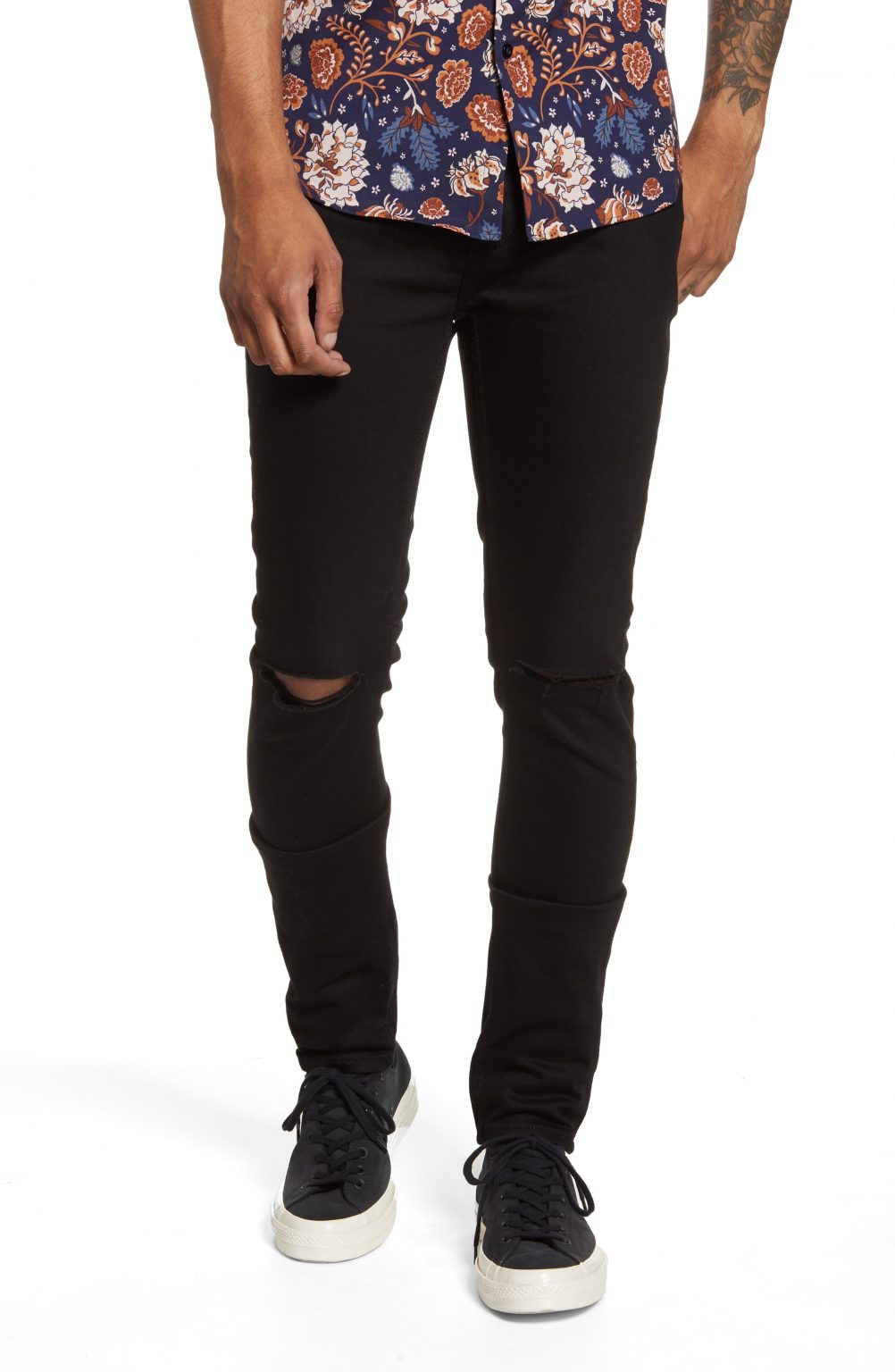 Mens Topman Ripped Skinny Jeans Size 28 X 32 Black The Fashionisto