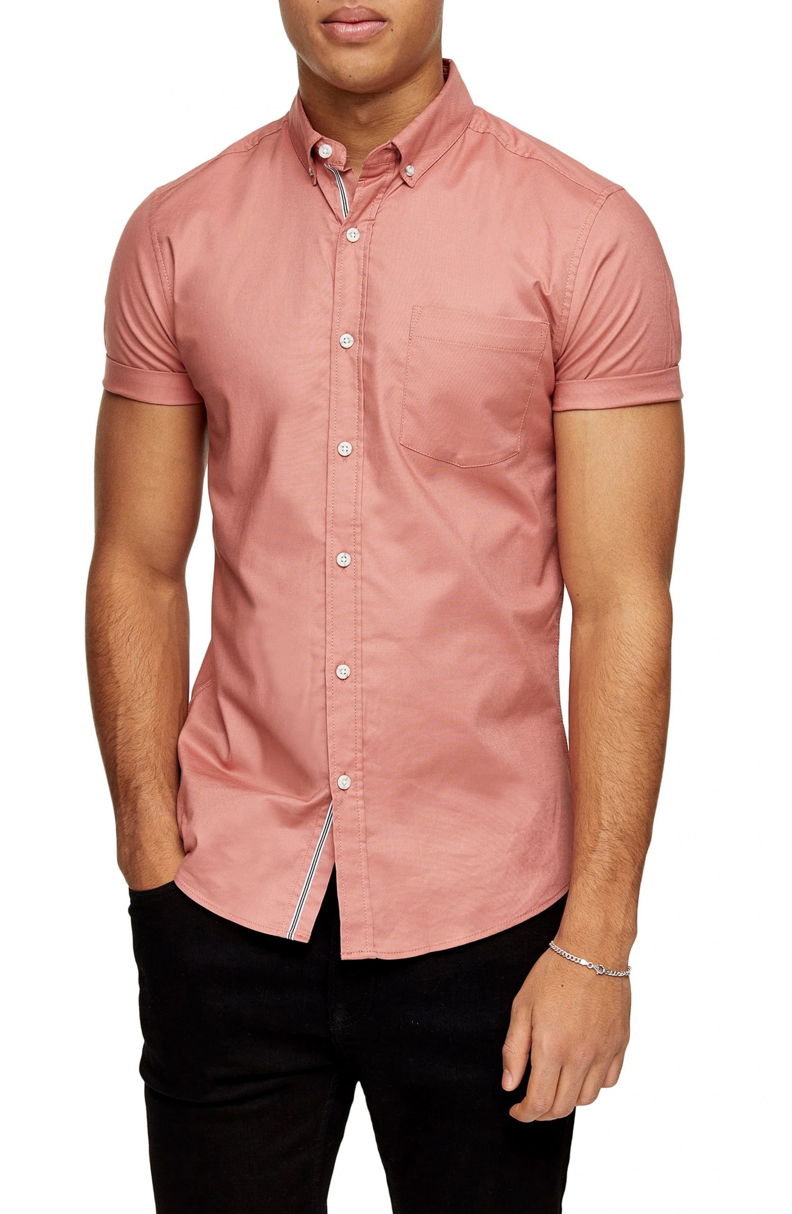 pink oxford button down