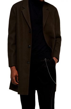 Men's Topman Single Breasted Classic Fit Coat, Size Large - Green Men's Topman Single Breasted Classic Fit Coat, Size Large - Green