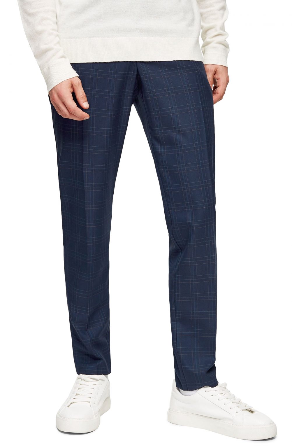 skinny check joggers