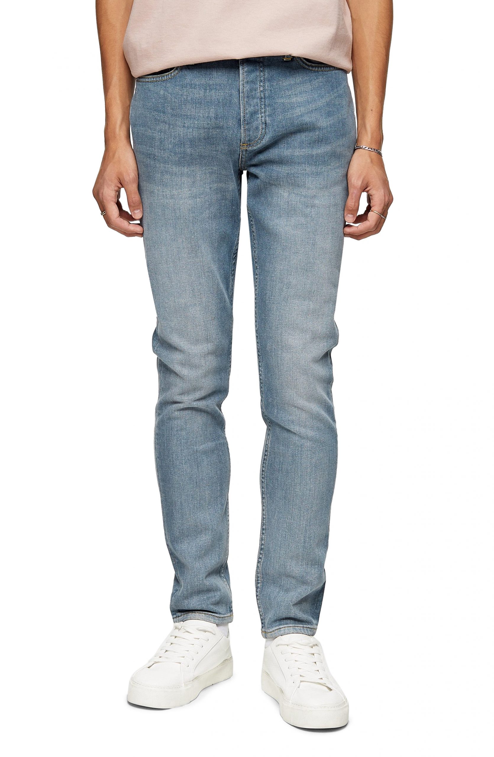 New Topman Mens Stretch Slim Fit Jeans Denim Blue Grey Skinny Trousers Pants