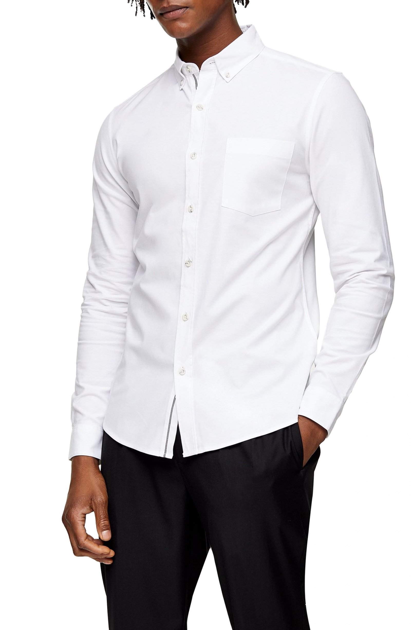 white button down for men