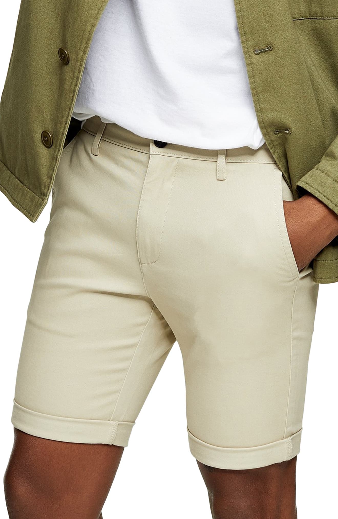 fitted chino shorts